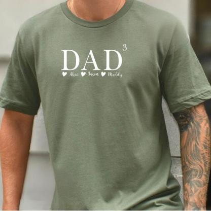 Custom Dad 3 Shirt With Kids Names, Father Of 3 Kids, Fathers Day Gift