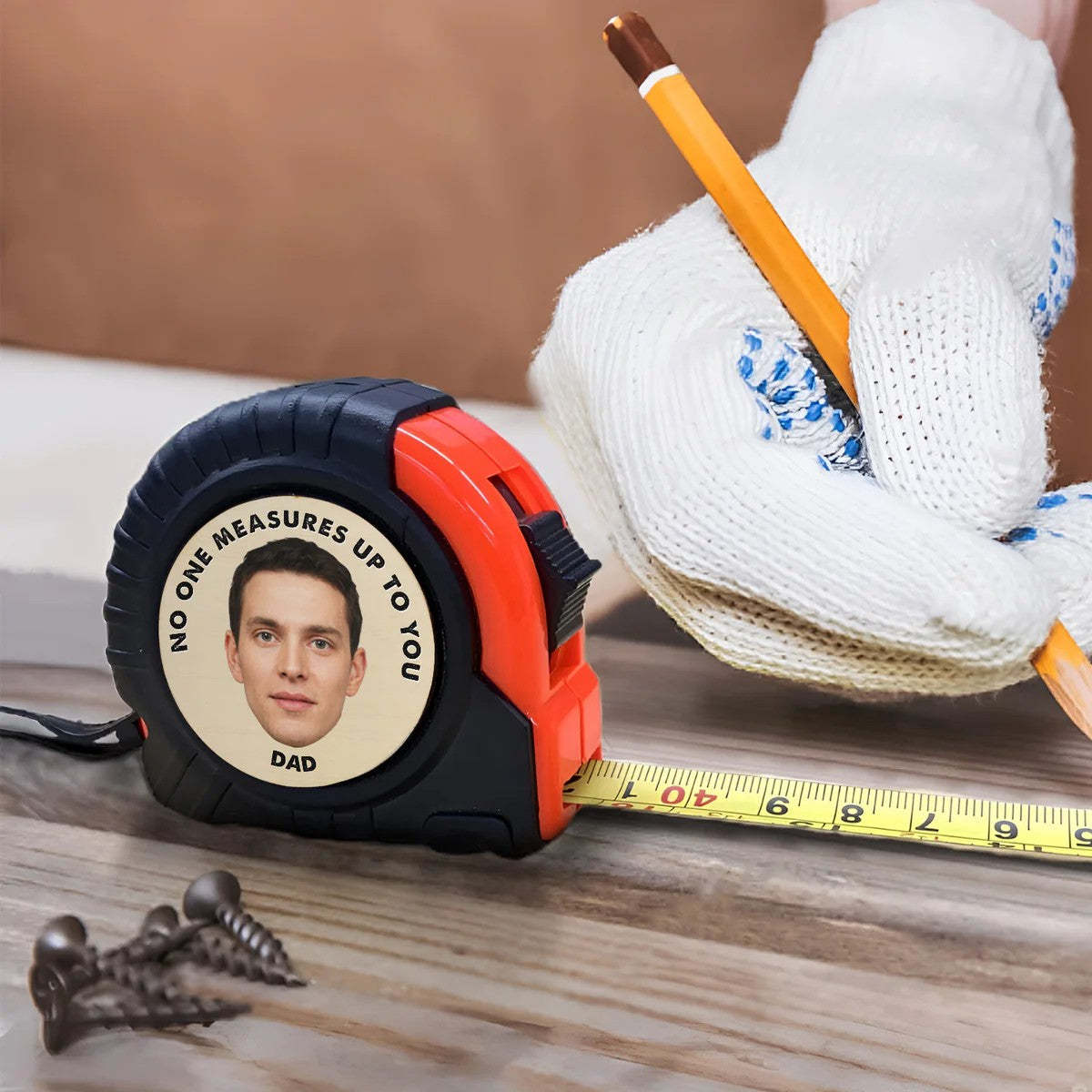 Custom Photo No One Measures Up To You - Gift For Father - Personalized Tape Measure