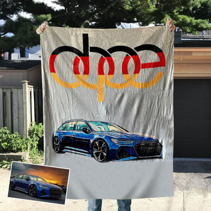Personalized Photo Car Blanket Funny Design Style Perfect Gift for Family