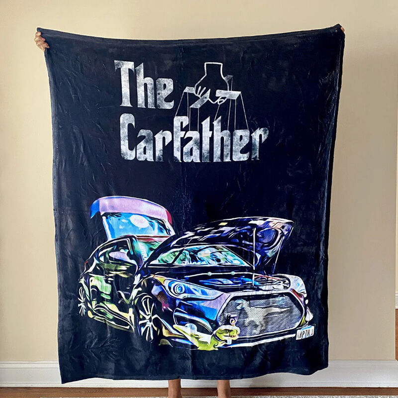 Personalized Photo Car Blanket with Hand Pattern Creative Present for Father