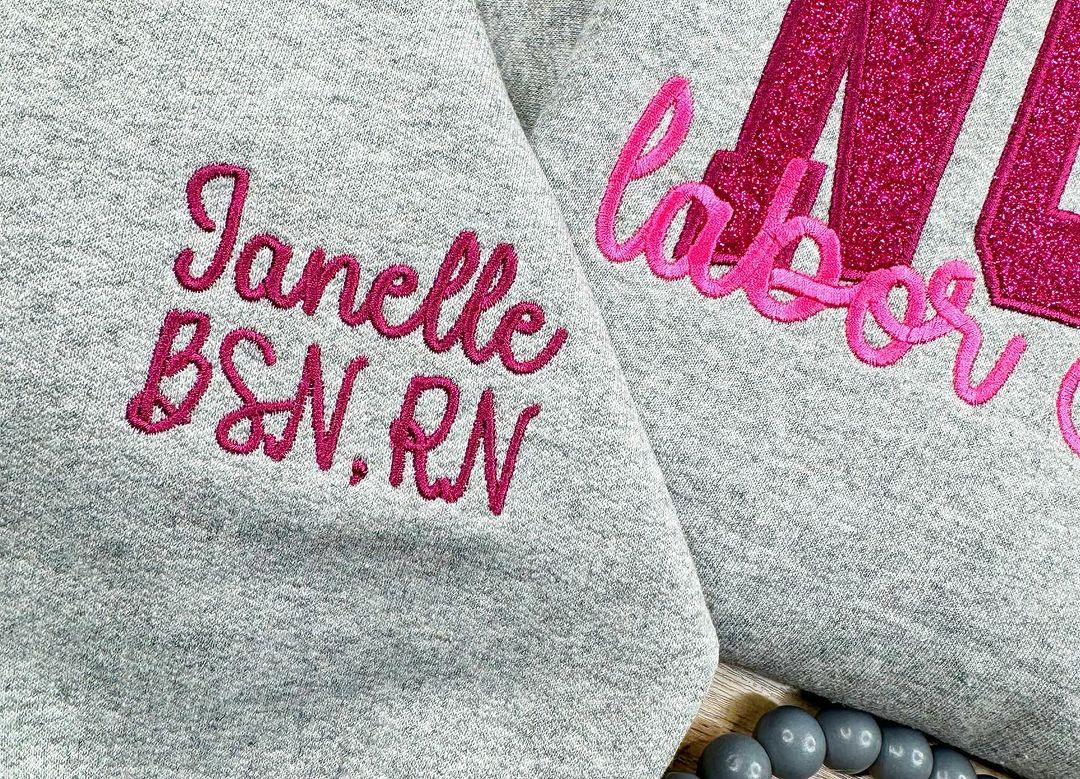 NURSE Scripted Glittered Sweatshirt