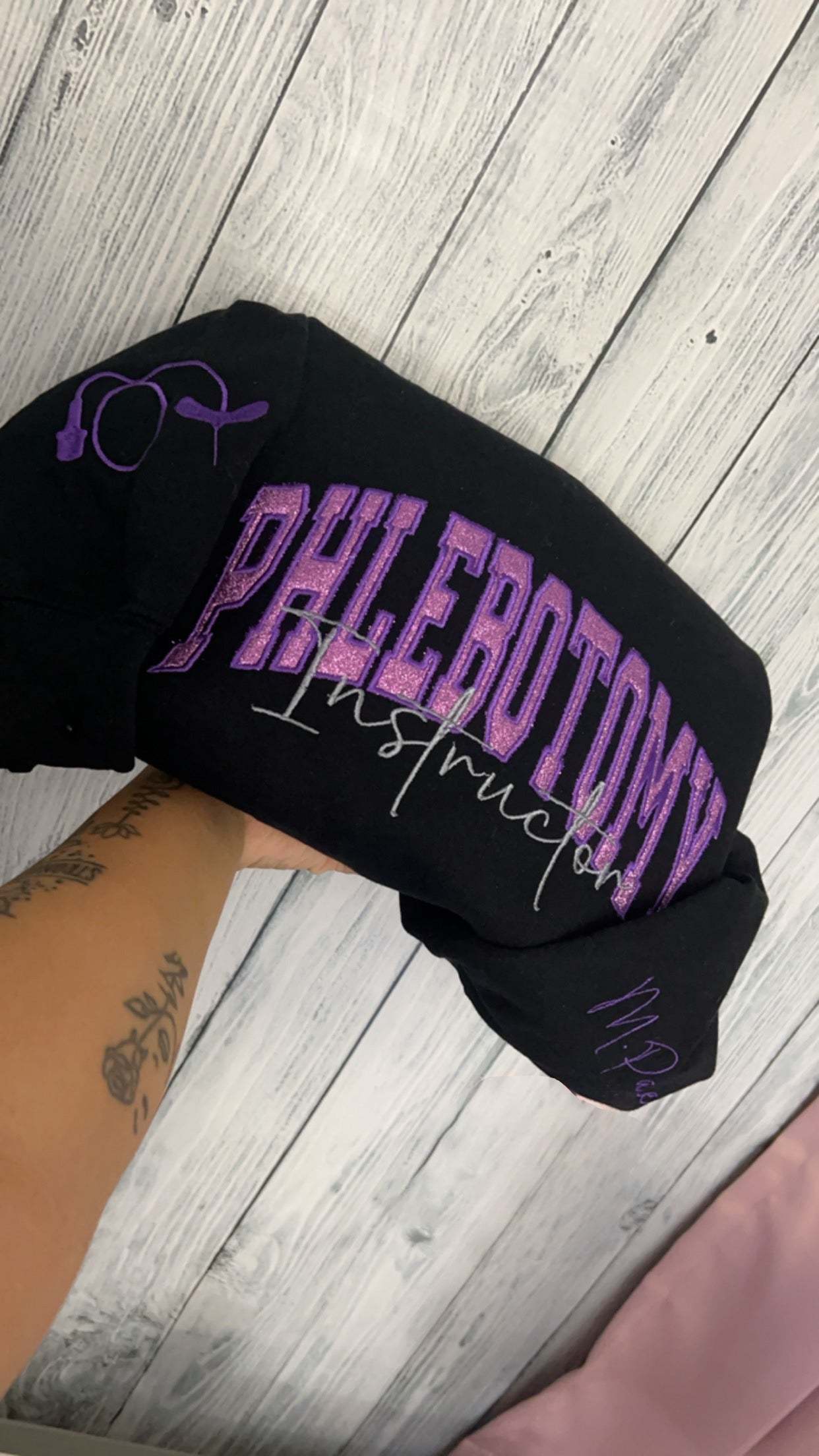 Custom Glitter Embroidered Crewneck