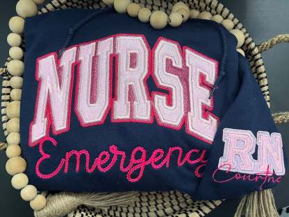 Custom Glitter Chain Link Embroidered Crewneck