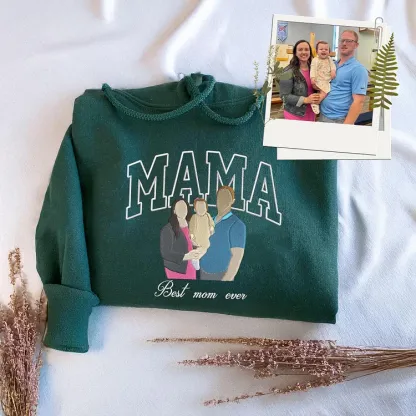 Custom Embroidered Mama Sweatshirt with Photo💖