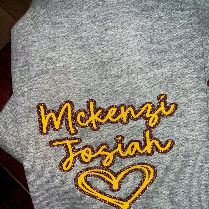 Custom Leopard Glitter Mama Sweatshirt, Kids Name on Sleeve, Mothers Day Mom Gift