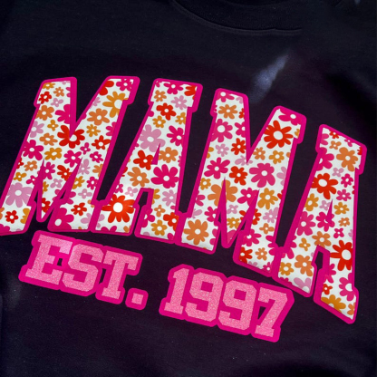 Custom Leopard Glitter Mama Sweatshirt, Kids Name on Sleeve, Mothers Day Mom Gift