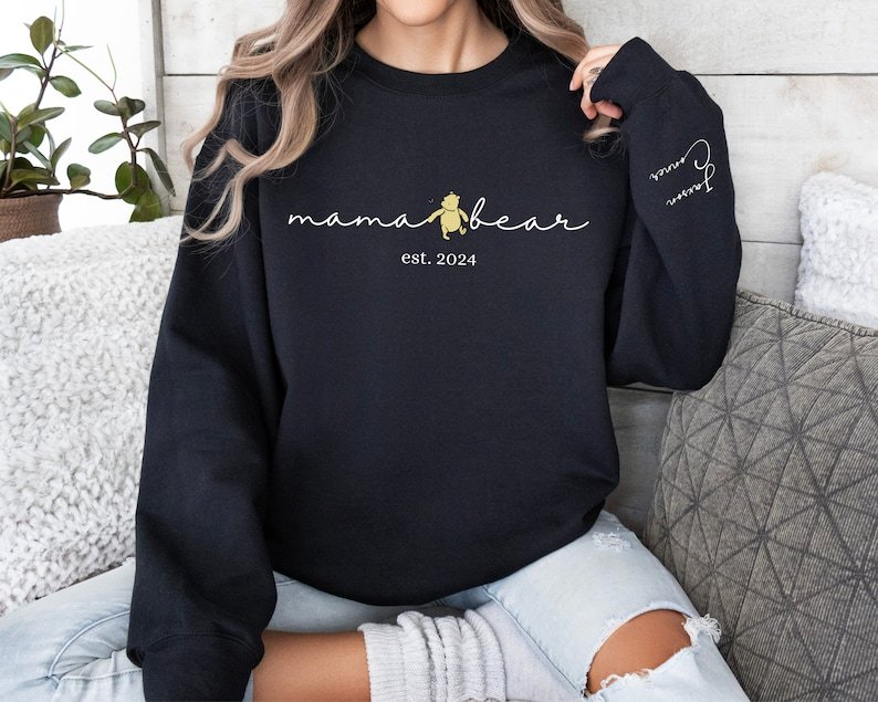 Personalized Mama Bear Est Year Sweatshirt With Kids Names