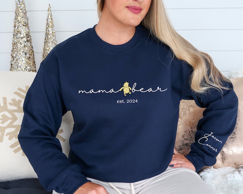 Personalized Mama Bear Est Year Sweatshirt With Kids Names
