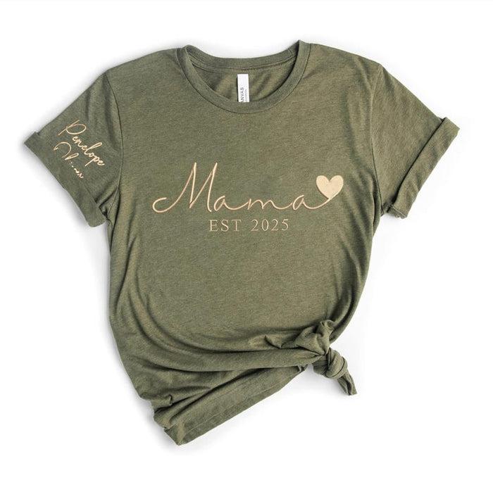 Custom Mama Embroidered Sweatshirt, Personalized Mama Crewneck