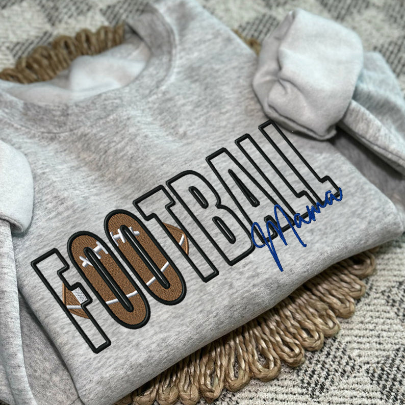 CustomFootball Embroidered Mama/Mom/Nana Sweatshirt