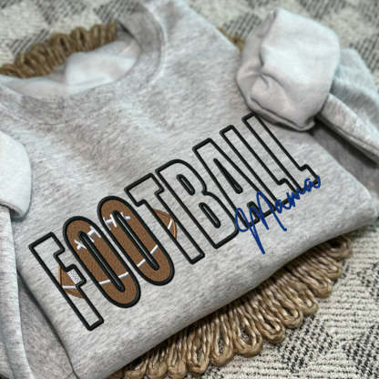 CustomFootball Embroidered Mama/Mom/Nana Sweatshirt