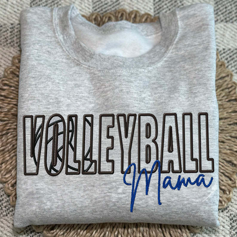 Custom Volleyball Embroidered Mama/Mom/Nana Sweatshirt