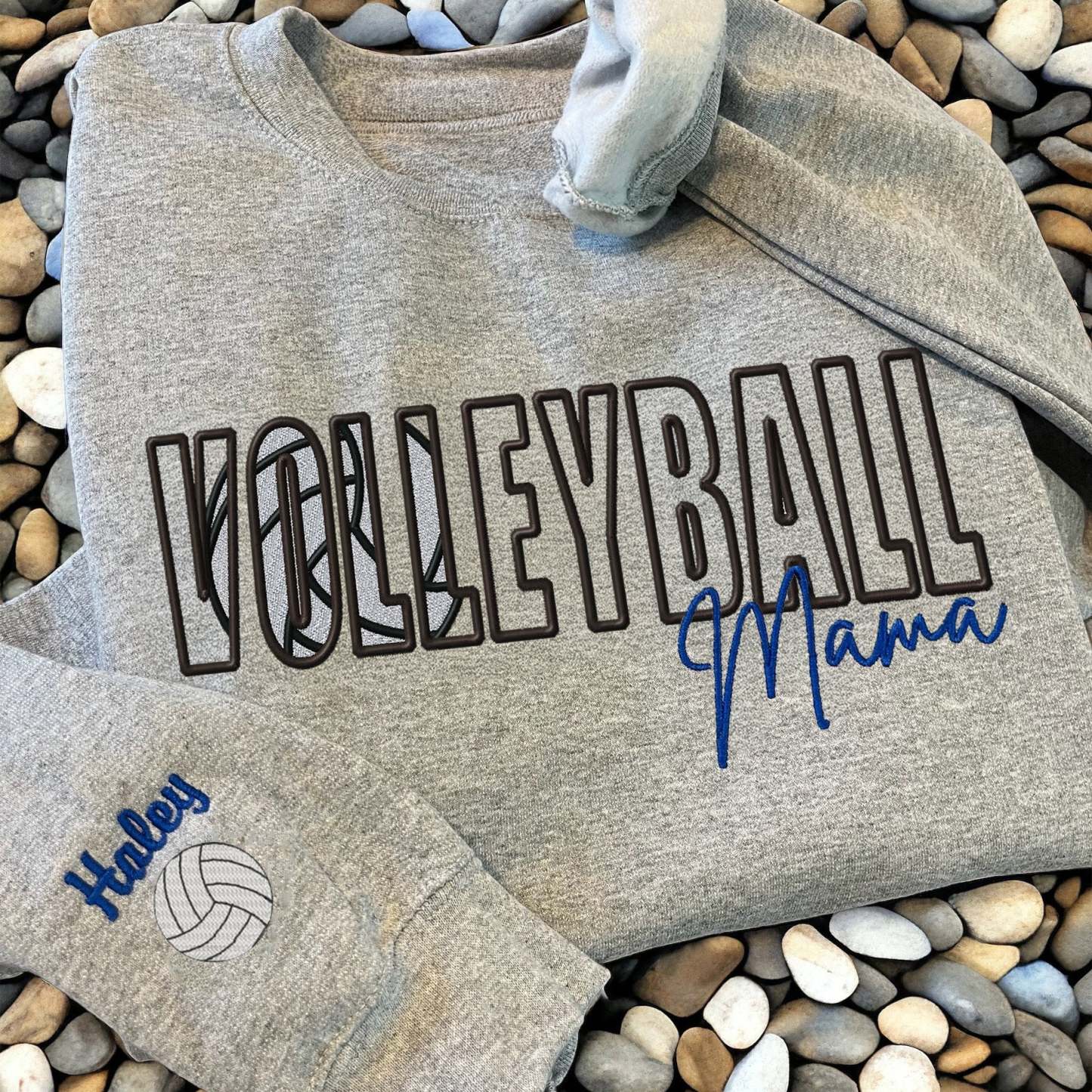 Custom Volleyball Embroidered Mama/Mom/Nana Sweatshirt