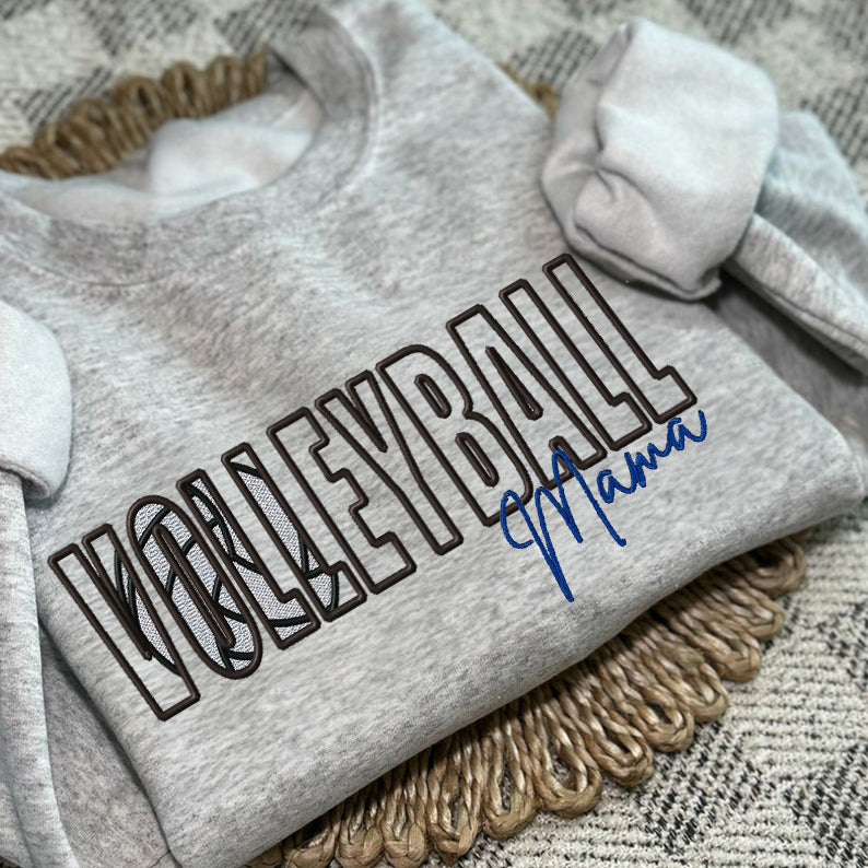 Custom Volleyball Embroidered Mama/Mom/Nana Sweatshirt
