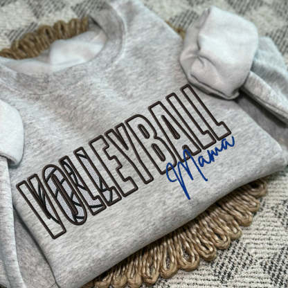 Custom Volleyball Embroidered Mama/Mom/Nana Sweatshirt