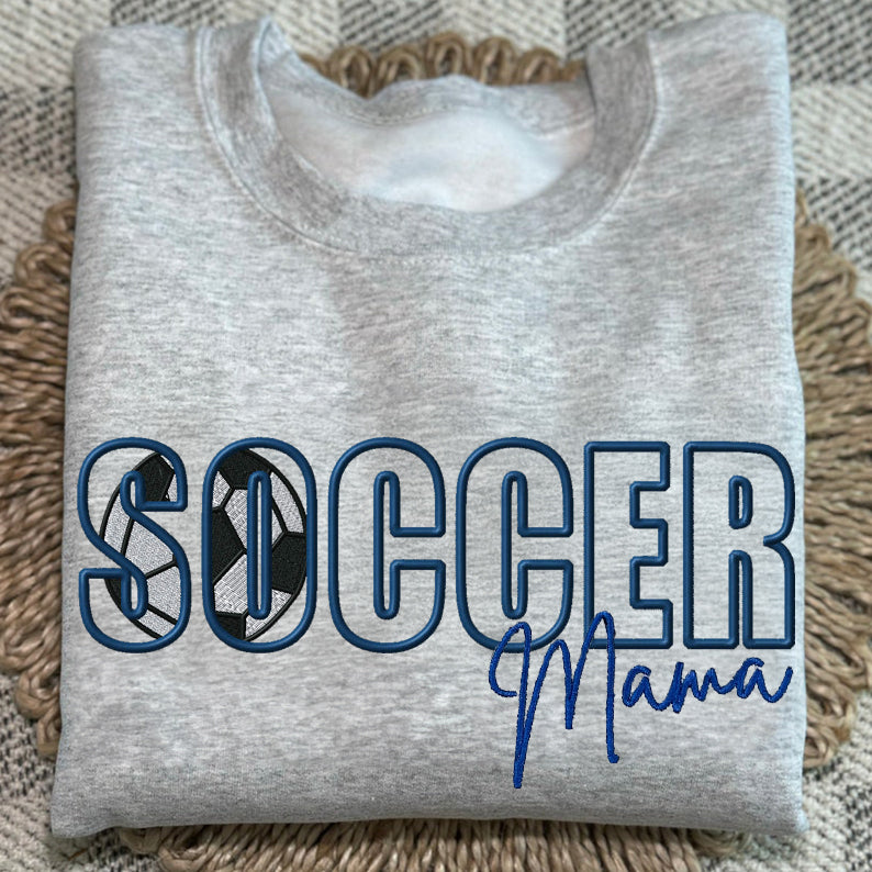 Custom Soccer Embroidered Mama/Mom/Nana Sweatshirt