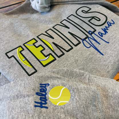 Custom Tennis Embroidered Mama/Mom/Nana Sweatshirt
