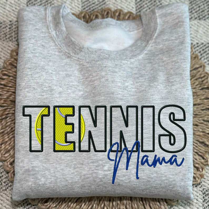Custom Tennis Embroidered Mama/Mom/Nana Sweatshirt