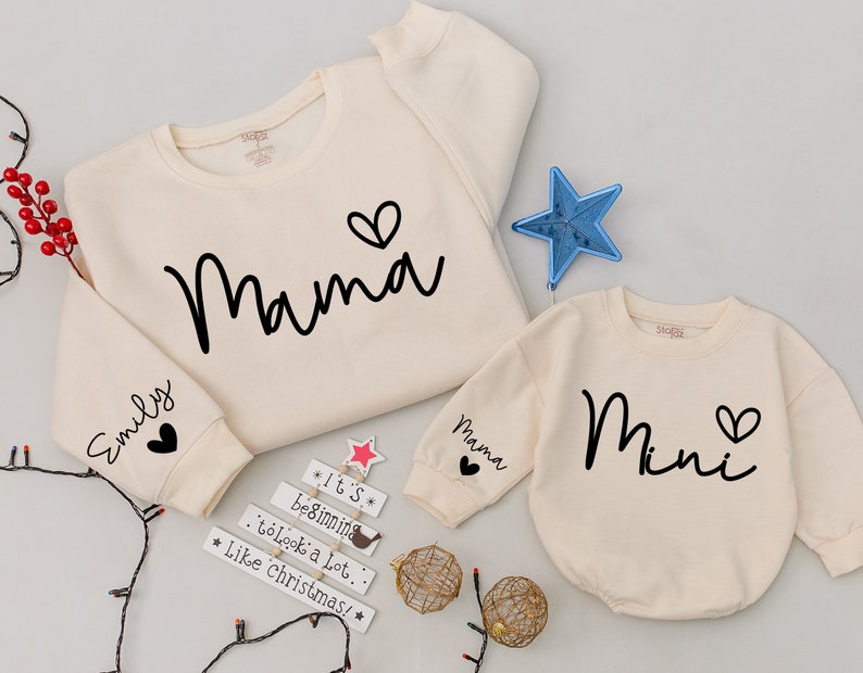 Personalized Mom And Baby Matching Family Sweatshirt/Hoodie