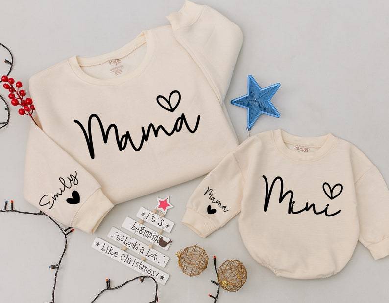 Personalized Mom And Baby Matching Family Sweatshirt/Hoodie