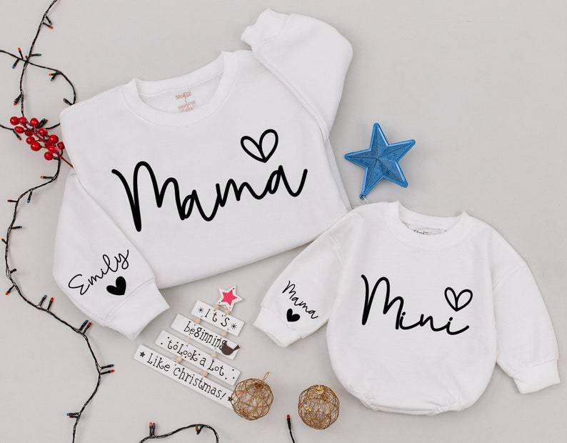 Personalized Mom And Baby Matching Family Sweatshirt/Hoodie