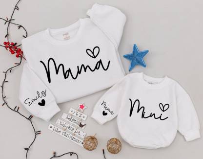 Personalized Mom And Baby Matching Family Sweatshirt/Hoodie