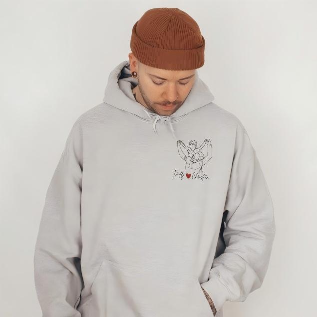 Custom Dad Embroidery Portrait Sweatshirt From Photo