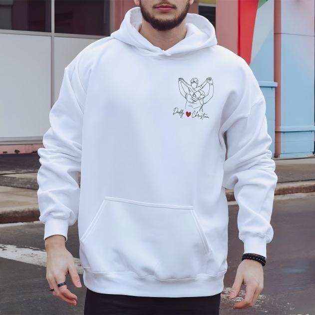 Custom Dad Embroidery Portrait Sweatshirt From Photo