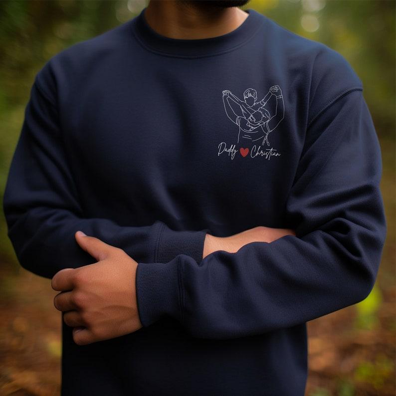 Custom Dad Embroidery Portrait Sweatshirt From Photo