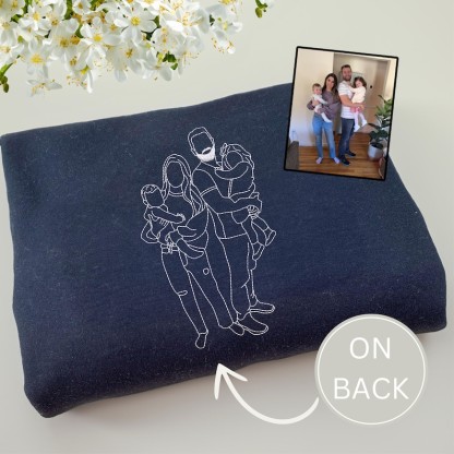 Personalized Family Outline Embroidery Portrait Sweatshirt