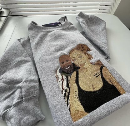 Custom Detailed Embroidered Portrait Sweatshirt & Hoodie 