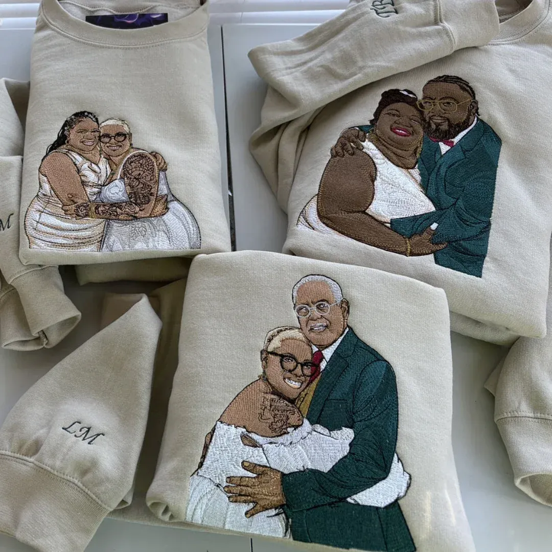 Custom Detailed Embroidered Portrait Sweatshirt & Hoodie 