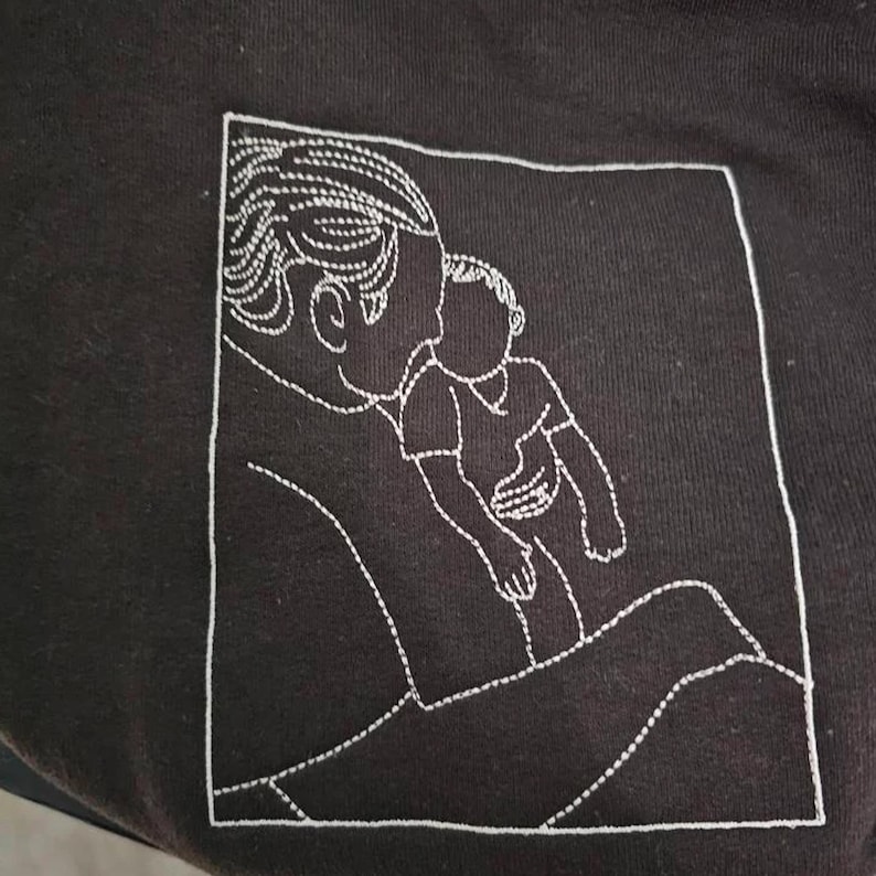 Custom Embroidered Family Photo Portrait Sweatshirt/Hoodie/T-shirt