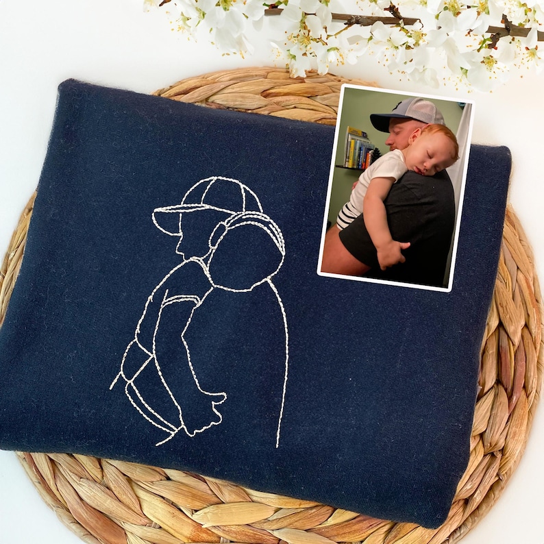 Custom Embroidered Family Photo Portrait Sweatshirt/Hoodie/T-shirt