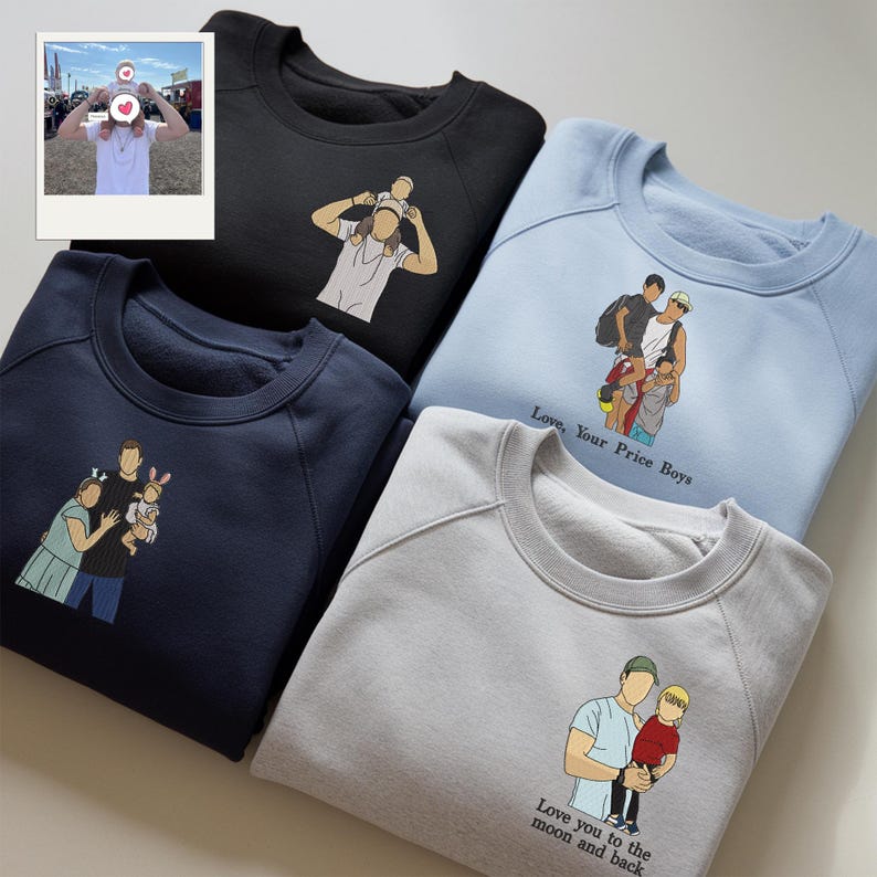 Custom Portrait From Photo Mama Embroidered Sweatshirt