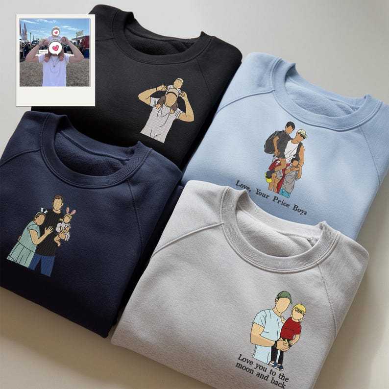 Custom Portrait From Photo Mama Embroidered Sweatshirt