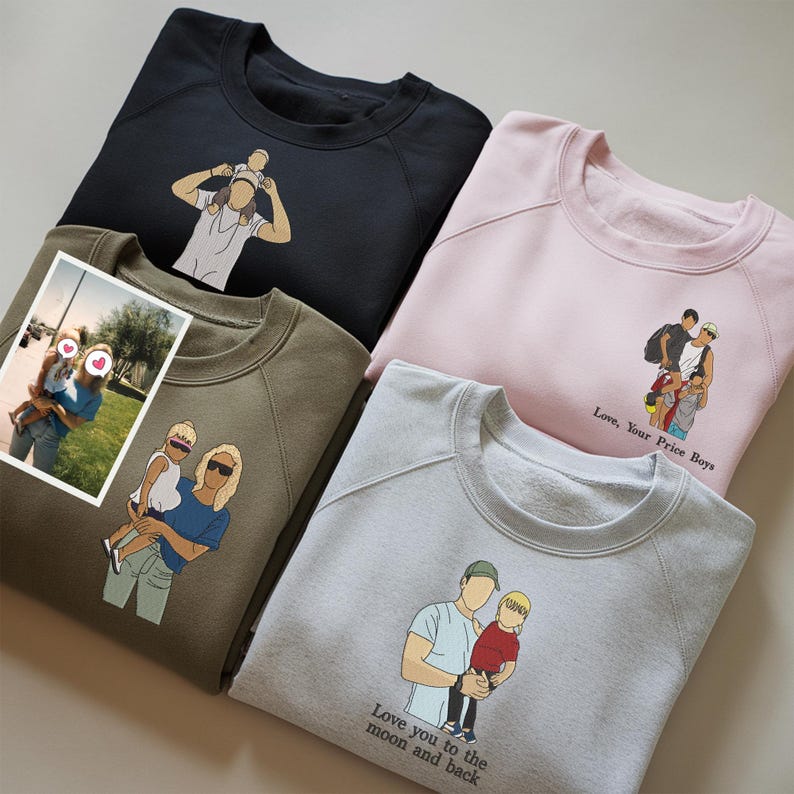 Custom Portrait From Photo Mama Embroidered Sweatshirt