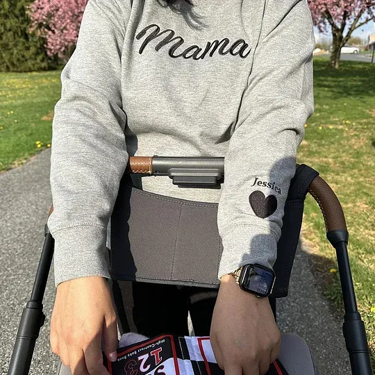 Custom Embroidered Mum Sweatshirt with Kids Names on Sleeve Mother's Day Gift for Mum Grandma