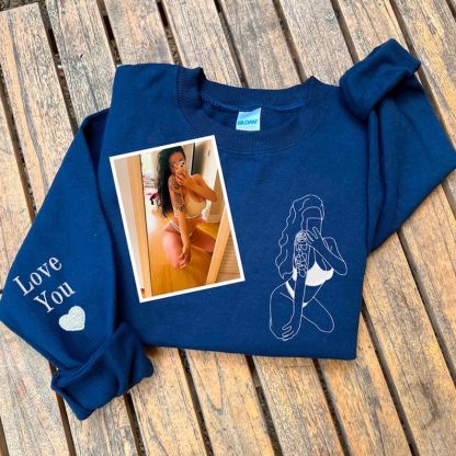 Personalized Spicy Photo Portrait Embroidered Sweatshirt