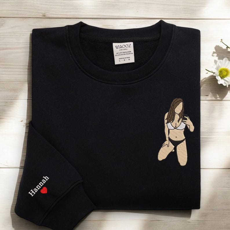 Custom Embroidery Hot Spicy Photo Portrait Hoodie/Crewneck/T-shirt