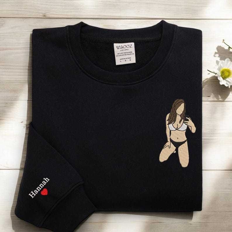 Custom Embroidery Hot Spicy Photo Portrait Hoodie/Crewneck/T-shirt