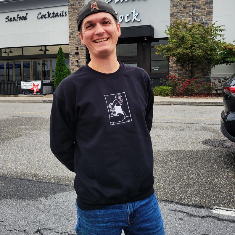 Personalized Hot Spicy Photo Portrait Line Art Embroidery Sweatshirt