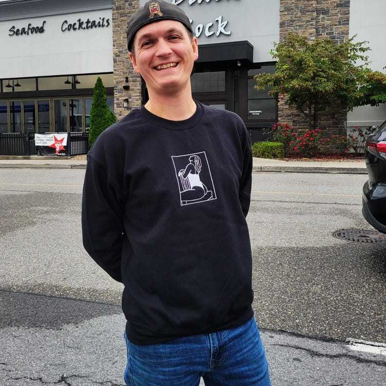 Personalized Hot Spicy Photo Portrait Line Art Embroidery Sweatshirt