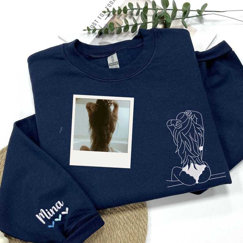 Custom Embroidered Spicy Outline Hot Portrait Sweatshirt