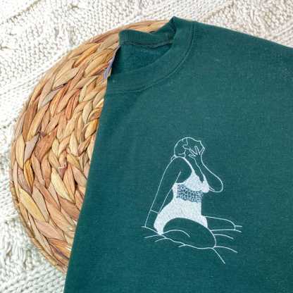 Custom Embroidered Spicy Outline Hot Portrait Sweatshirt