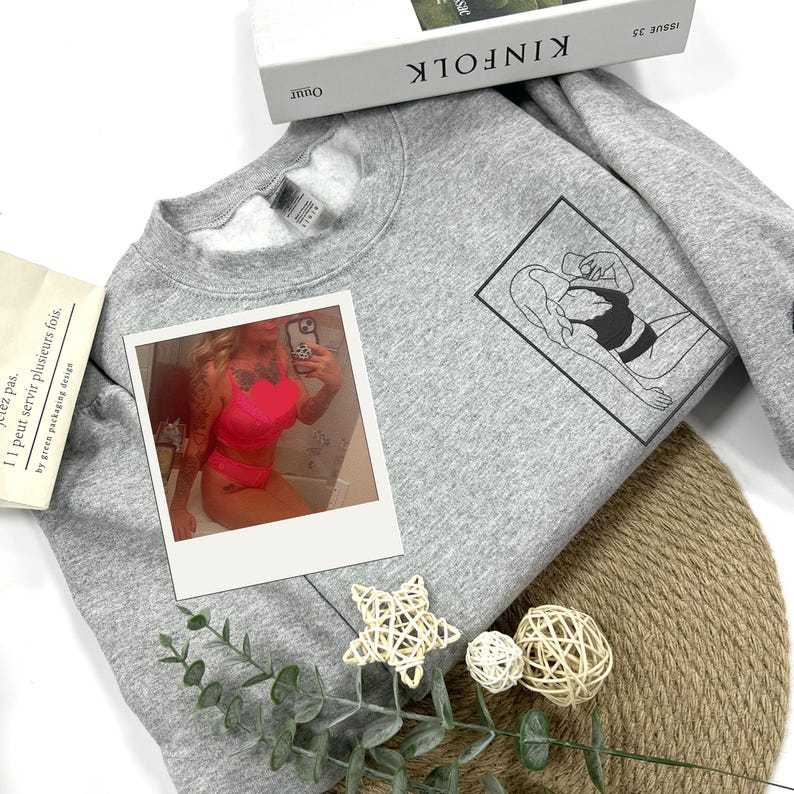 Custom Embroidered Spicy Outline Hot Portrait Sweatshirt