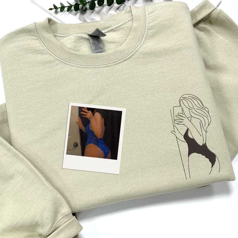 Custom Embroidered Spicy Outline Hot Portrait Sweatshirt