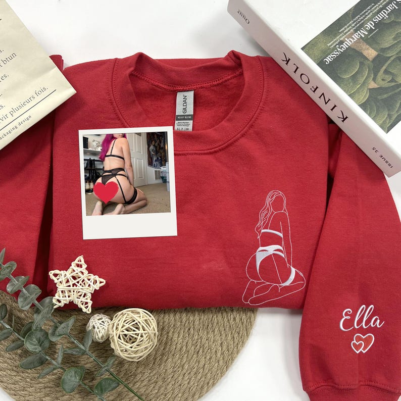 Custom Embroidered Spicy Outline Hot Portrait Sweatshirt