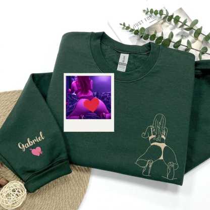 Custom Embroidered Spicy Outline Hot Portrait Sweatshirt