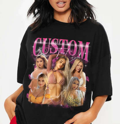 Personalized Vintage Style Hot Spicy Girlfriend Photos T-shirt